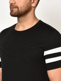 Cotton Side Stripes Half Sleeves Mens Tshirts